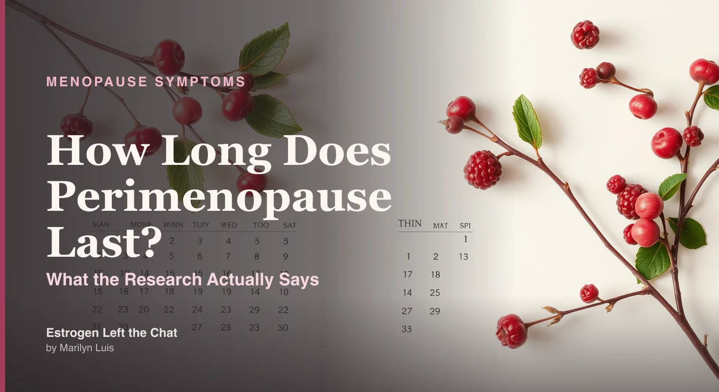 Soft editorial image representing the perimenopause transition timeline