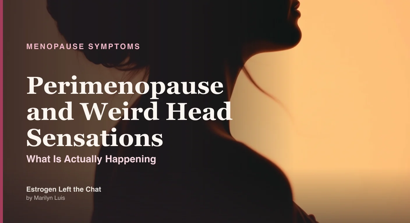 Woman resting head in hands with soft natural light, representing head pressure and dizziness of perimenopause