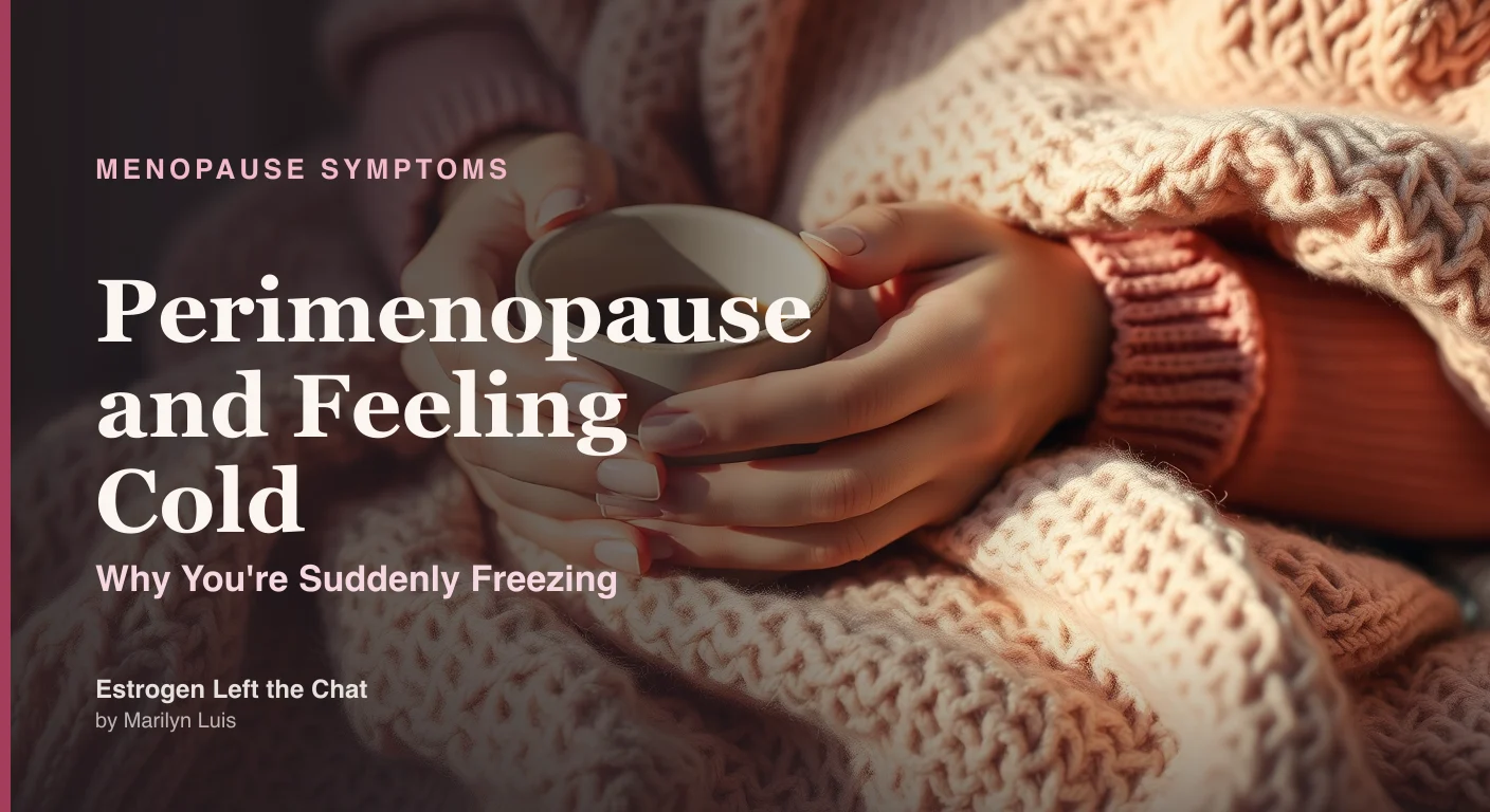 Woman wrapped in a cozy blanket holding a warm mug, representing cold flashes and temperature sensitivity during perimenopause