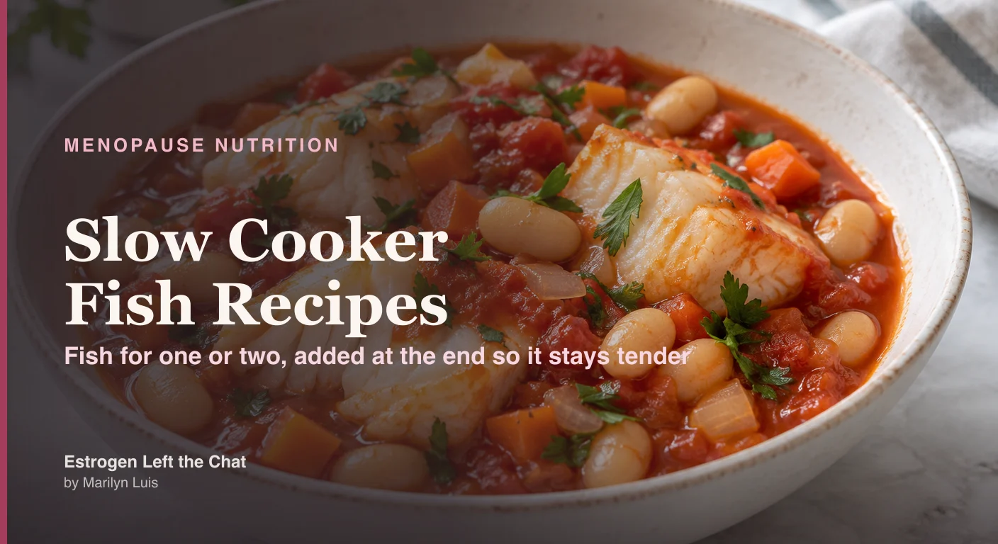 Tomato-poached cod with white beans from The Mediterranean Slow Cooker Cookbook for Seniors