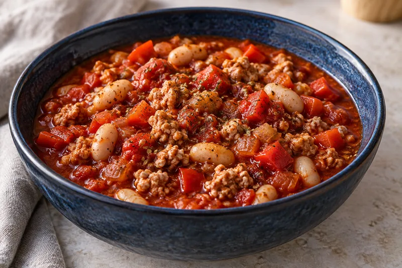 Turkey and White Bean Chili with Oregano