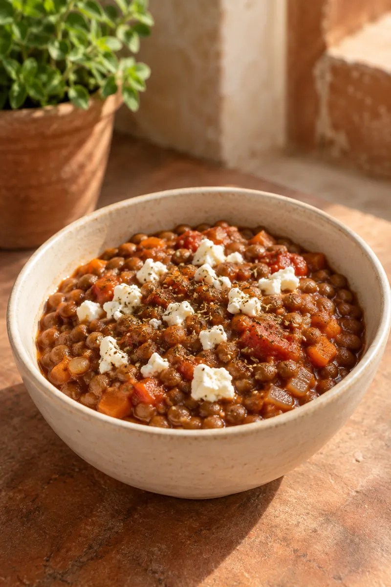 Greek-Inspired Lentil and Tomato Stew