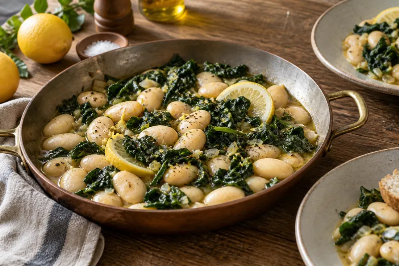 Butter Beans with Lemon and Greens