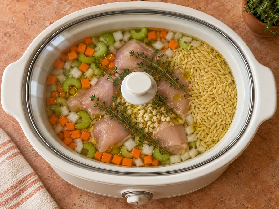 Chicken, Orzo, and Spinach Soup: Use orzo for the pasta