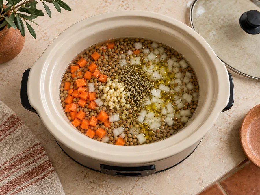 Greek-Inspired Lentil and Tomato Stew: Add the lentils