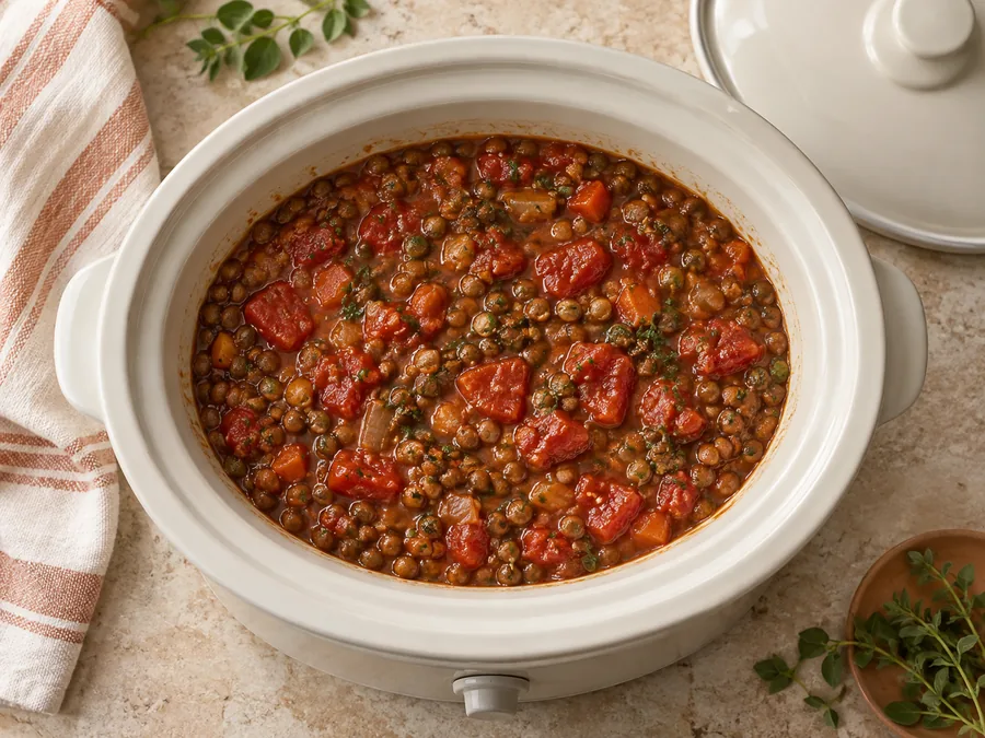 Greek-Inspired Lentil and Tomato Stew: Stir in the tomatoes and their juice