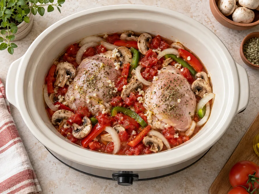 Chicken Cacciatore for Two: Put the onion