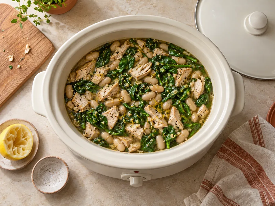 Chicken, White Bean, and Spinach Bowl: Stir in the measured salt