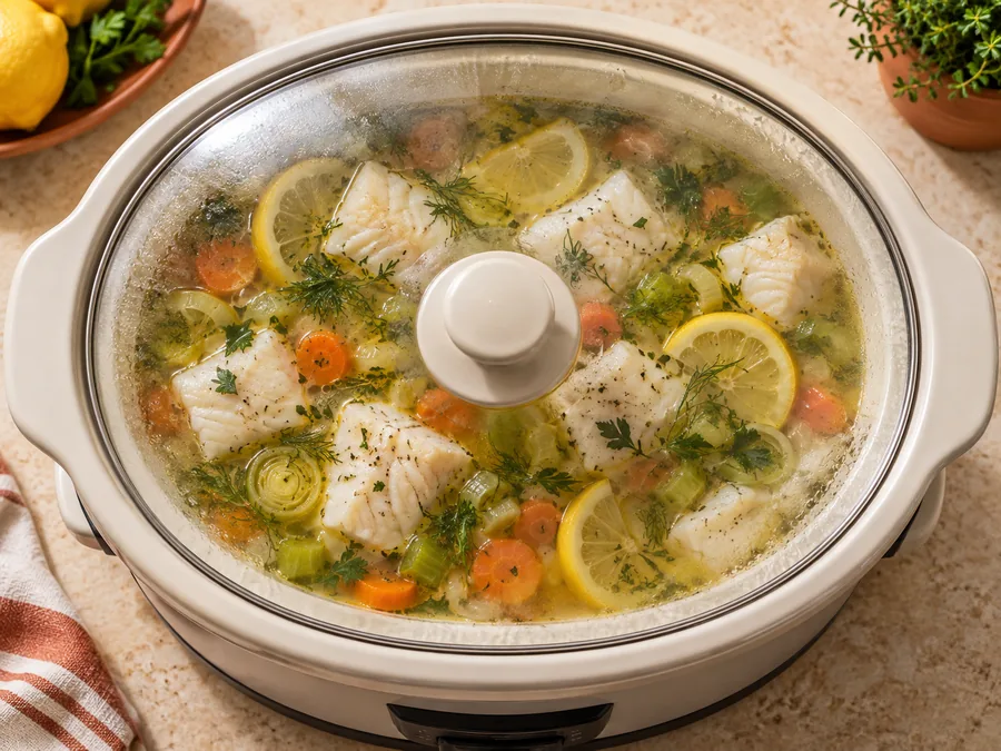 Lemony Fish and Vegetable Soup: Switch to HIGH and let the base become steaming hot