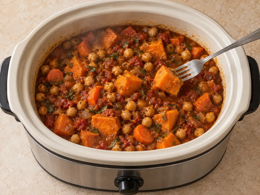 Moroccan Chickpeas with Sweet Potato: Cook on LOW