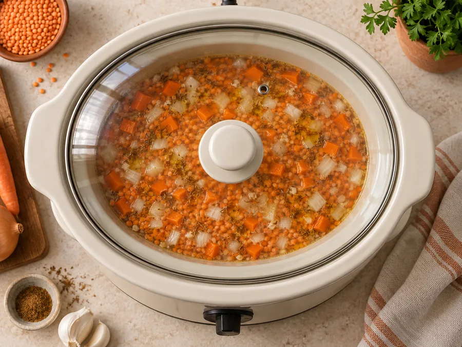 Red Lentil Soup with Lemon: Put the carrots